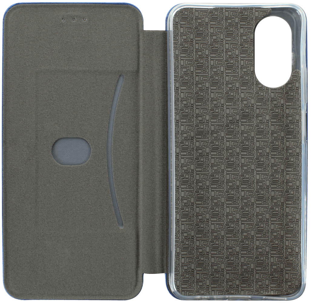 Oppo A17 oldalra nyíló mágneses flipes bőrtok prémium minőség sötétkék