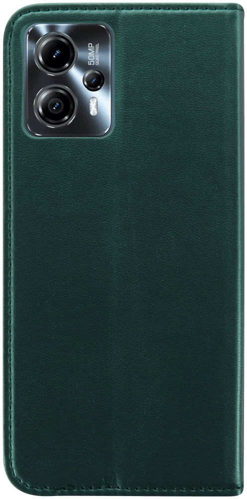 Motorola Moto G23 oldalra nyíló flipes bőrtok asztali tartó funkciós sötétzöld