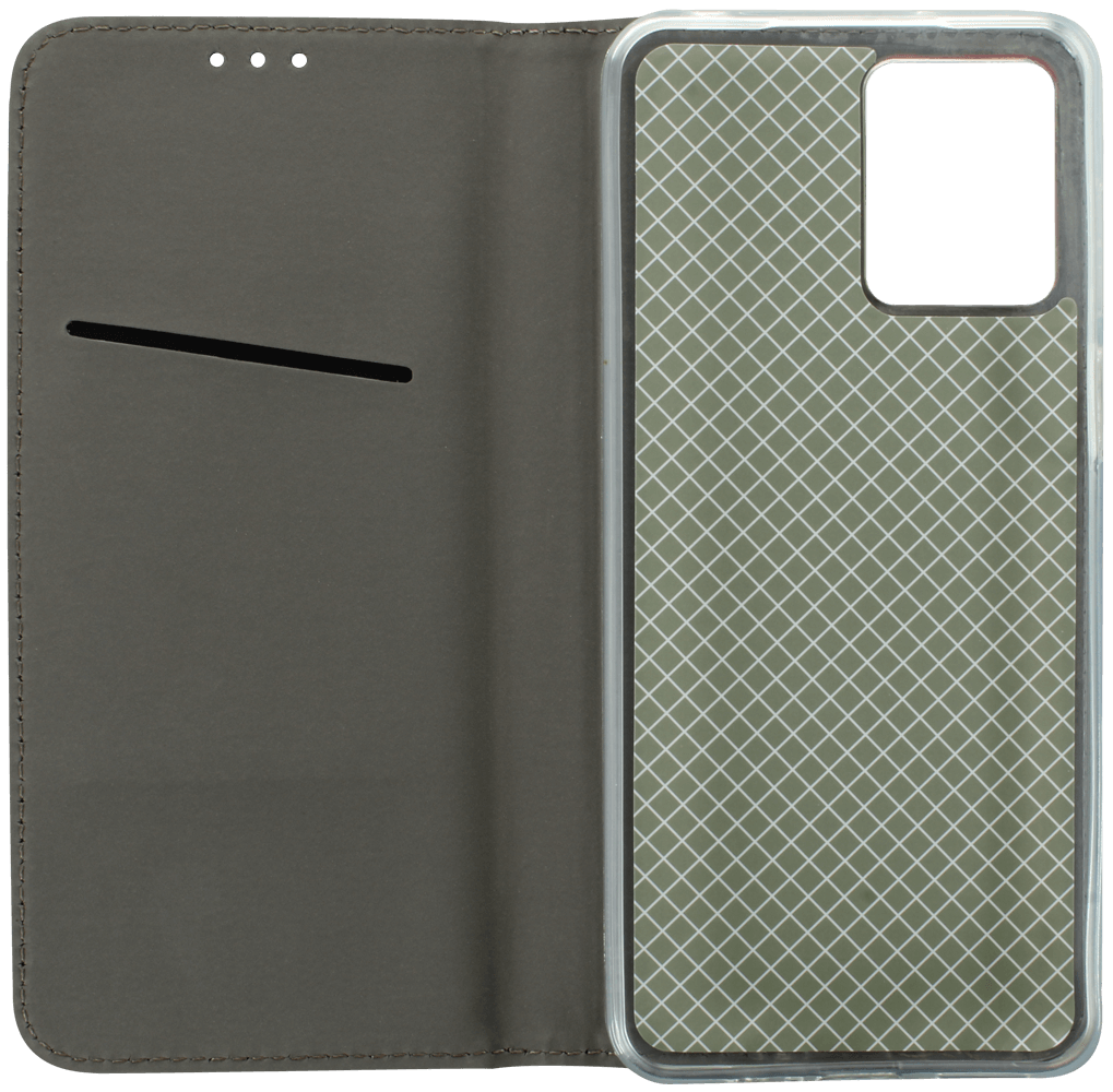 Motorola Moto G23 oldalra nyíló flipes bőrtok asztali tartó funkciós bordó