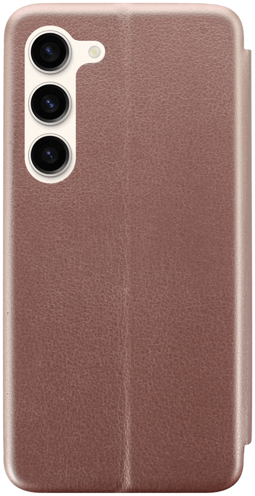 Samsung Galaxy S23 (SM-S911B) oldalra nyíló mágneses flipes bőrtok prémium minőség rozéarany
