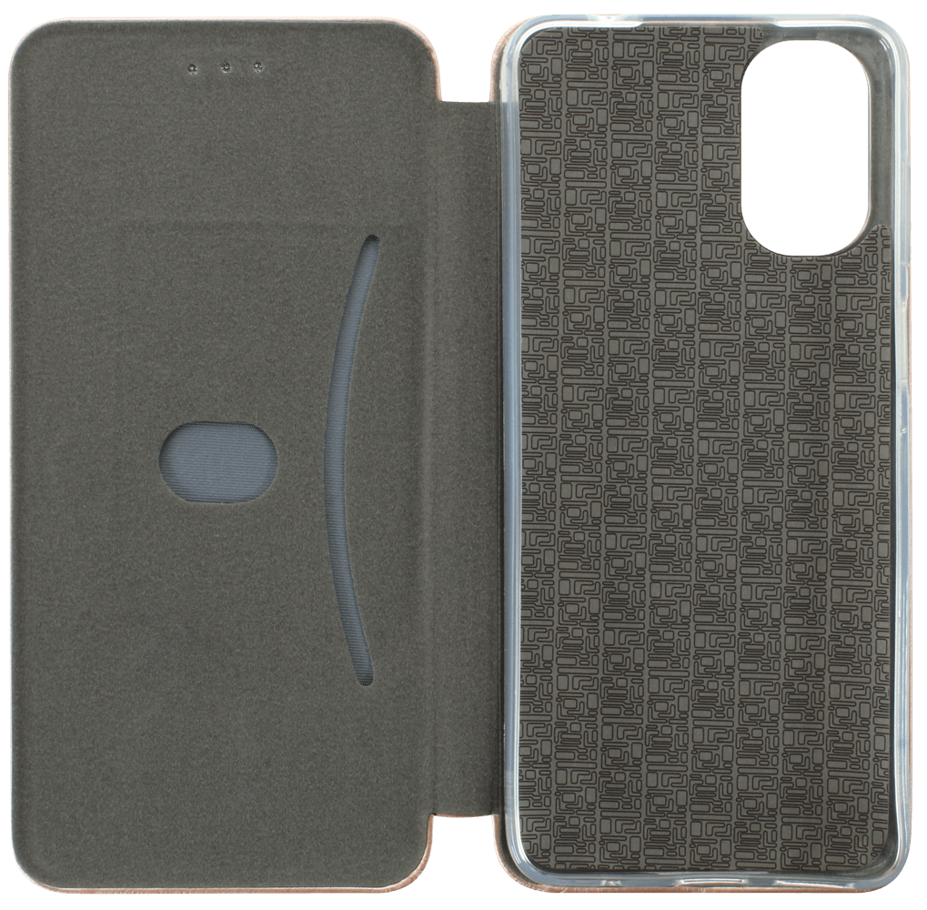 Motorola Moto G22 oldalra nyíló mágneses flipes bőrtok prémium minőség rozéarany