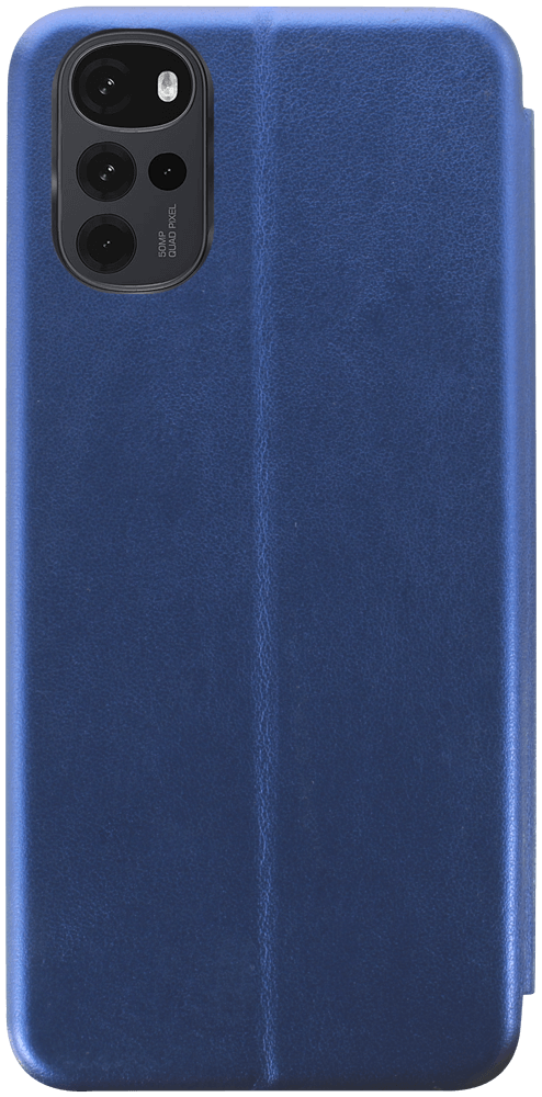 Motorola Moto G22 oldalra nyíló mágneses flipes bőrtok prémium minőség sötétkék