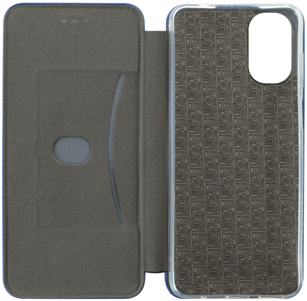 Motorola Moto G22 oldalra nyíló mágneses flipes bőrtok prémium minőség sötétkék