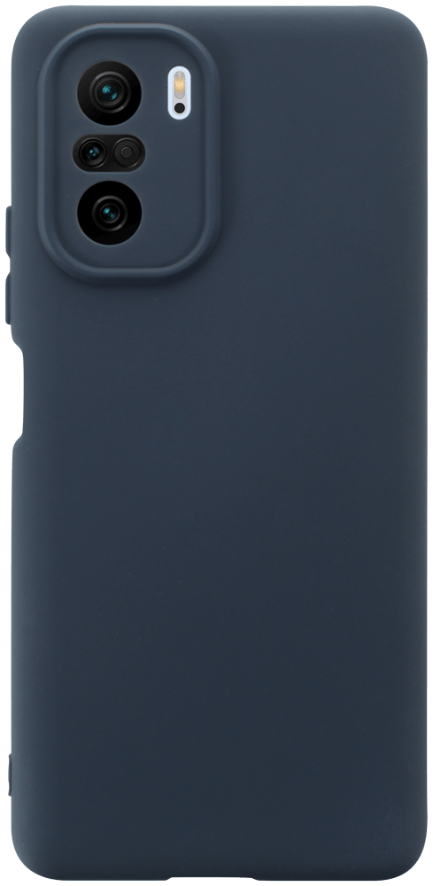 Xiaomi Poco F3 szilikon tok kameravédővel matt sötétkék