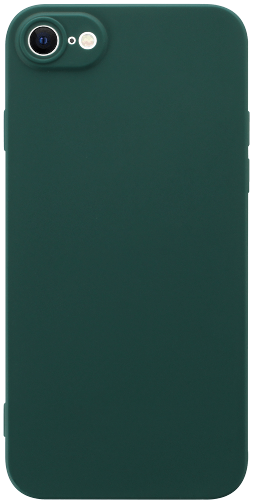 Apple iPhone SE (2022) szilikon tok kameravédővel matt sötétzöld