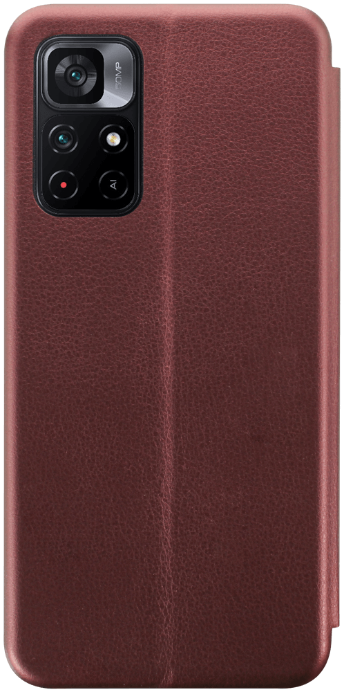 Xiaomi Poco M4 Pro 5G oldalra nyíló mágneses flipes bőrtok prémium minőség bordó