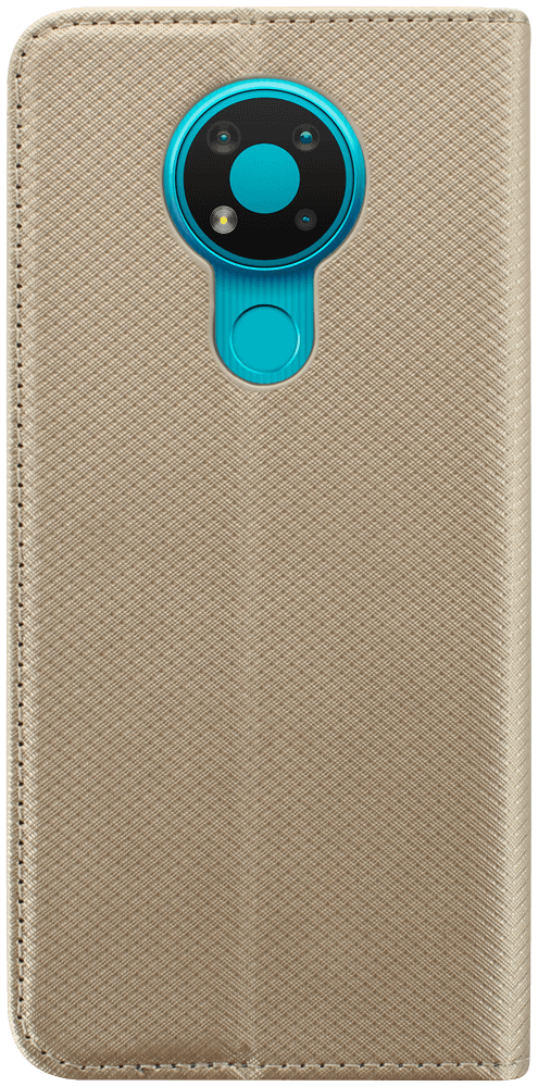 Nokia 3.4 oldalra nyíló flipes bőrtok rombusz mintás arany