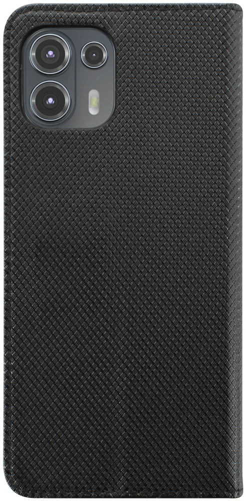 Motorola Edge 20 Lite oldalra nyíló flipes bőrtok rombusz mintás fekete