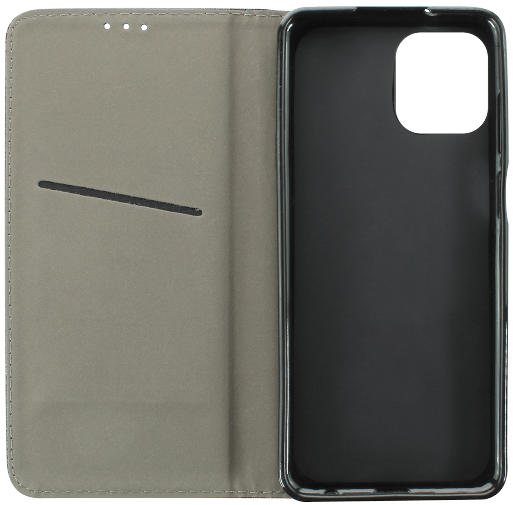 Motorola Edge 20 Lite oldalra nyíló flipes bőrtok rombusz mintás fekete