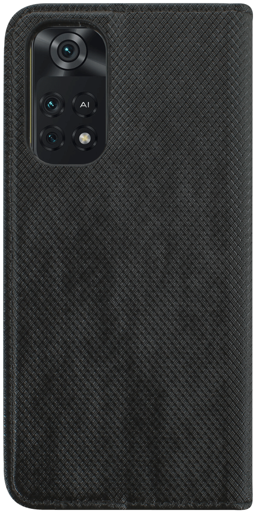 Xiaomi Poco M4 Pro oldalra nyíló flipes bőrtok rombusz mintás fekete
