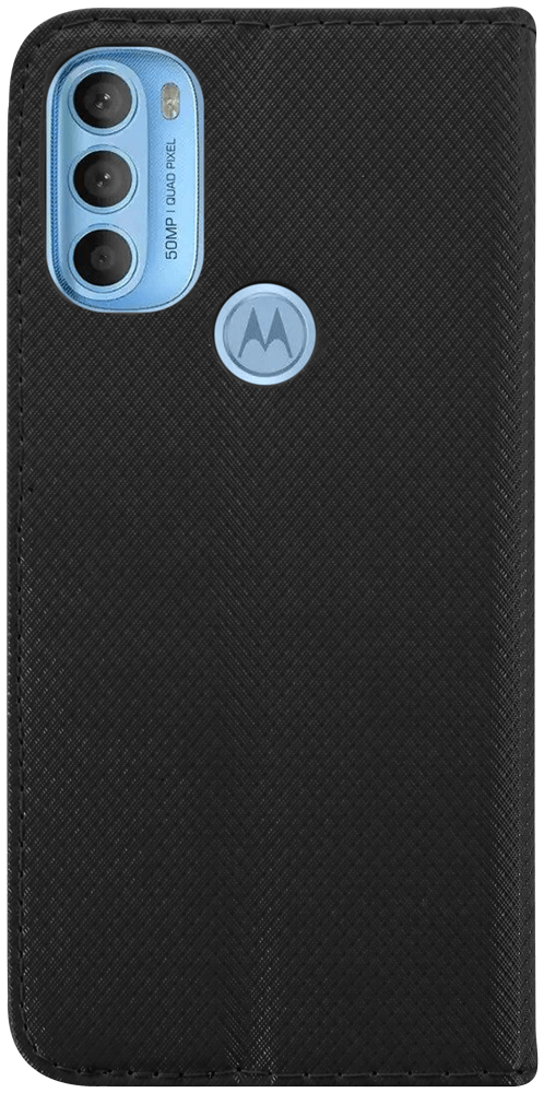 Motorola Moto G71 oldalra nyíló flipes bőrtok rombusz mintás fekete