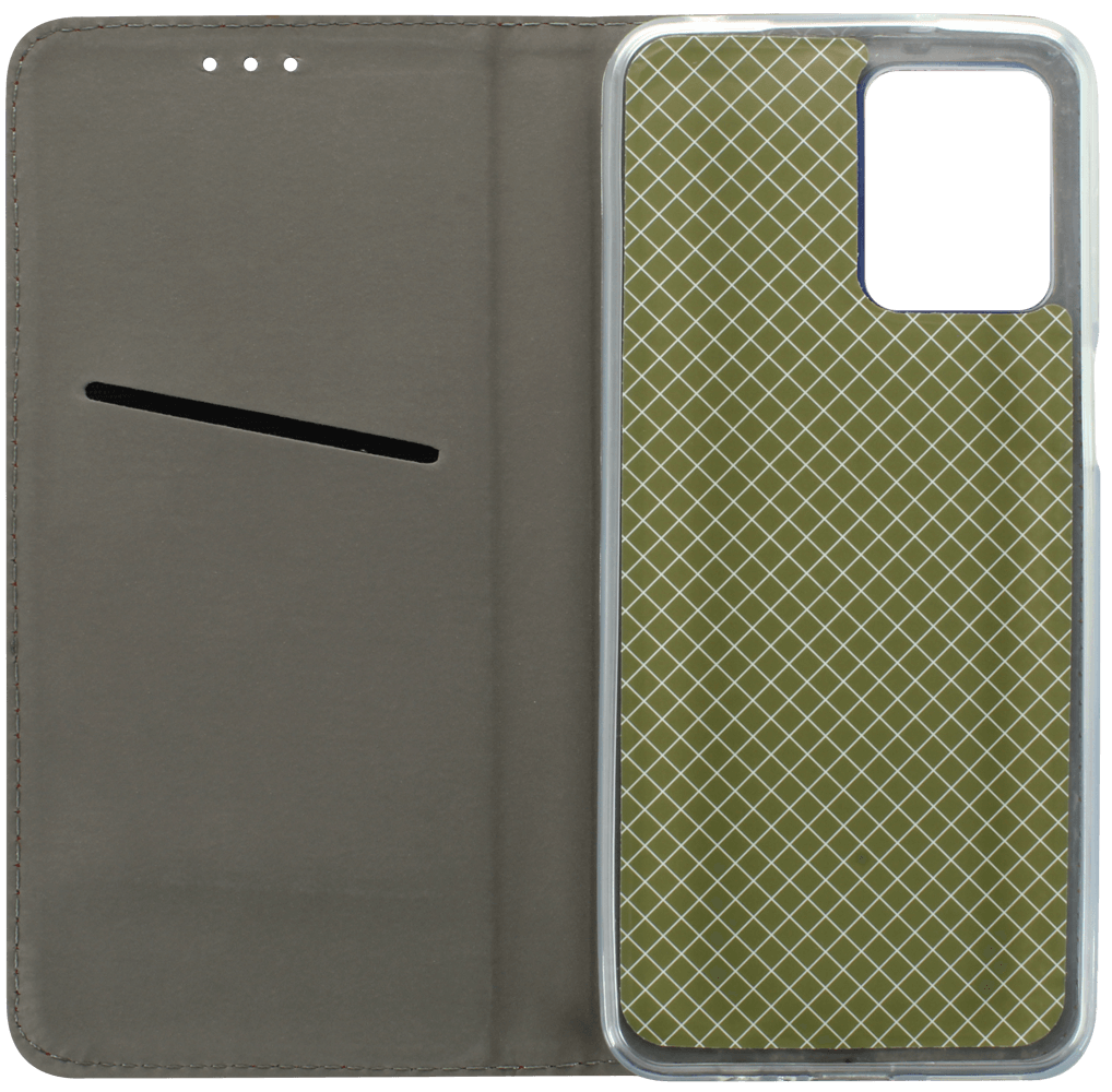 Motorola Moto G13 oldalra nyíló flipes bőrtok rombusz mintás sötétkék