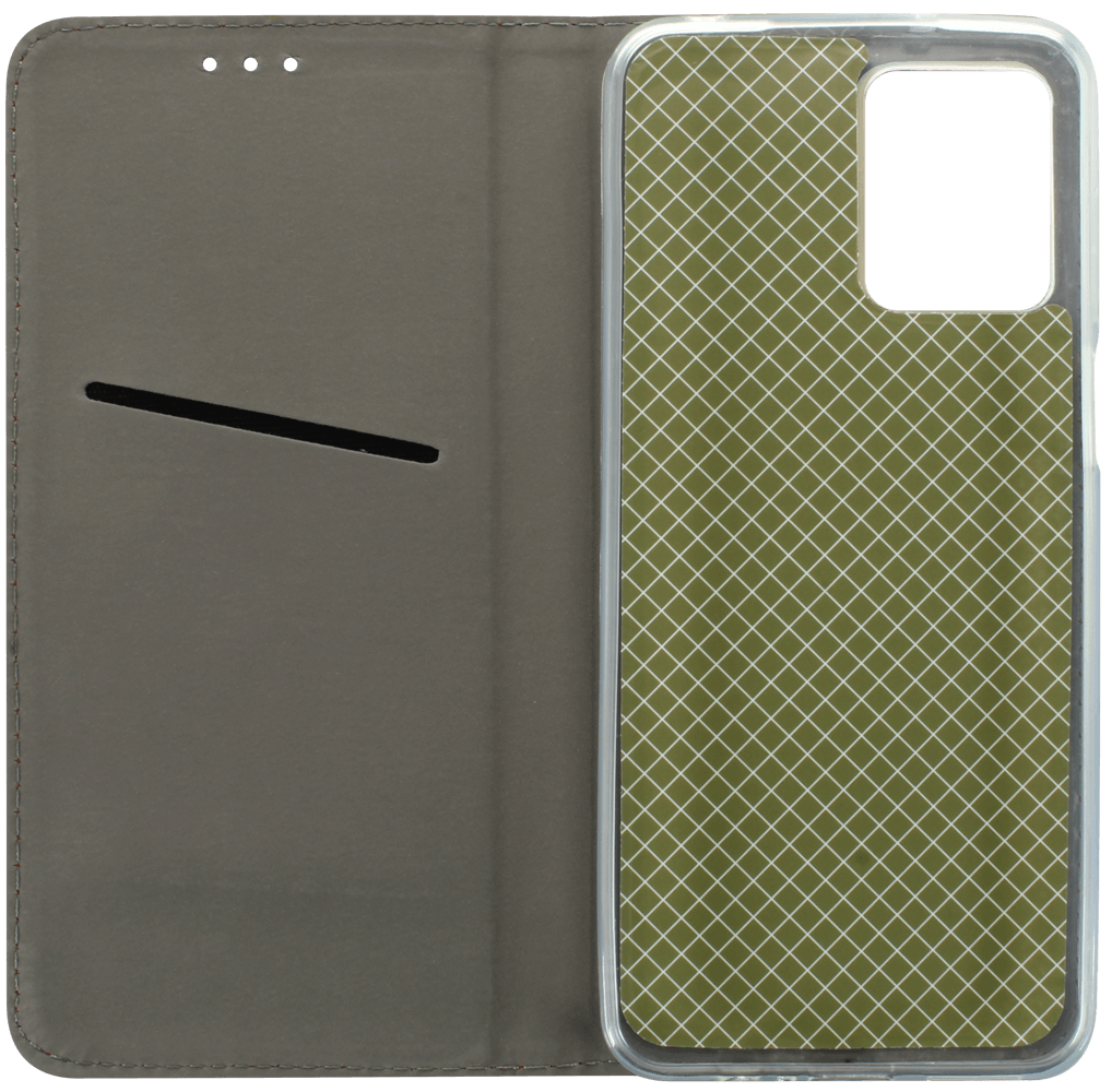 Motorola Moto G13 oldalra nyíló flipes bőrtok rombusz mintás arany