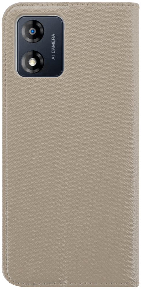 Motorola Moto E13 oldalra nyíló flipes bőrtok rombusz mintás arany