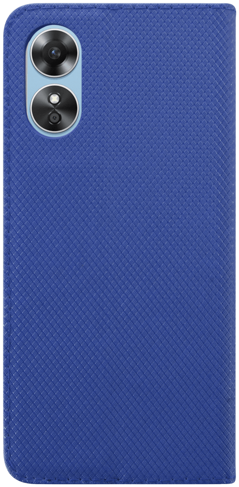 Oppo A17 oldalra nyíló flipes bőrtok rombusz mintás sötétkék