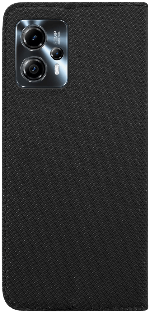 Motorola Moto G23 oldalra nyíló flipes bőrtok rombusz mintás fekete