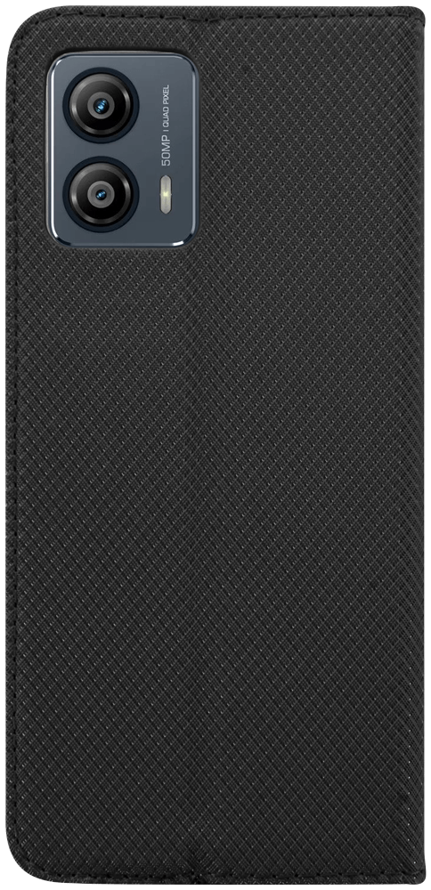 Motorola Moto G53 5G oldalra nyíló flipes bőrtok rombusz mintás fekete
