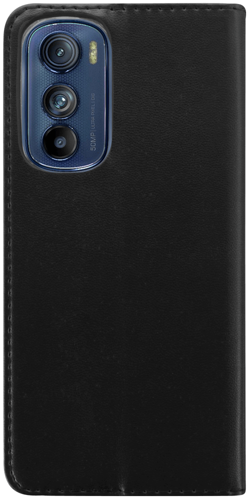 Motorola Edge 30 oldalra nyíló flipes bőrtok asztali tartó funkciós fekete