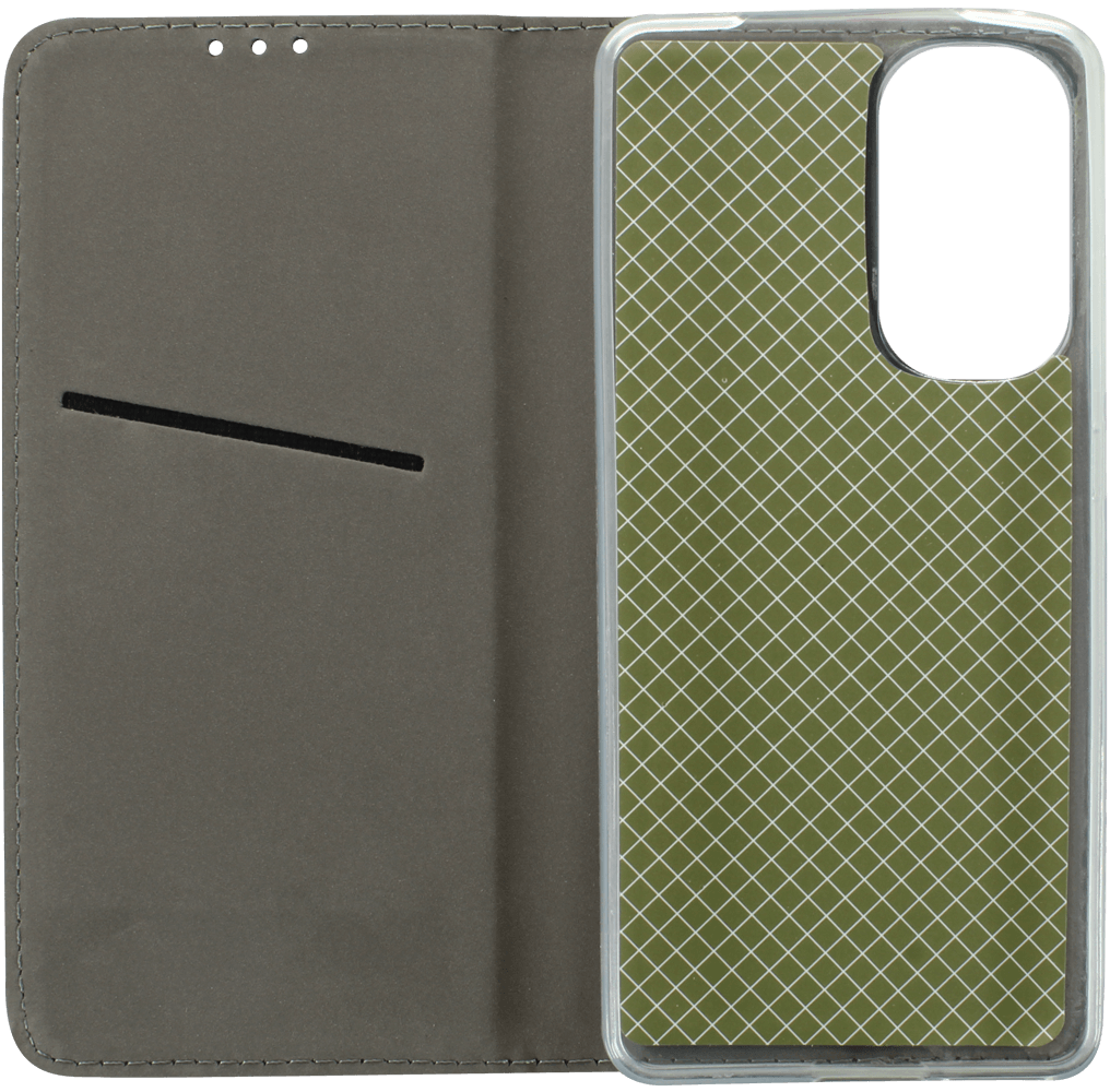 Motorola Edge 30 oldalra nyíló flipes bőrtok asztali tartó funkciós sötétzöld