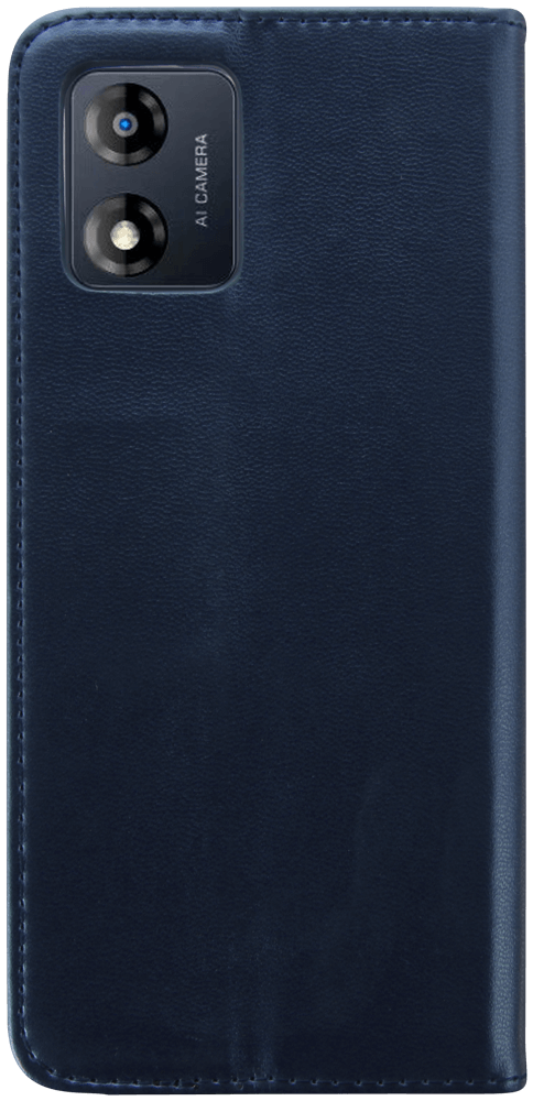 Motorola Moto E13 oldalra nyíló flipes bőrtok asztali tartó funkciós sötétkék