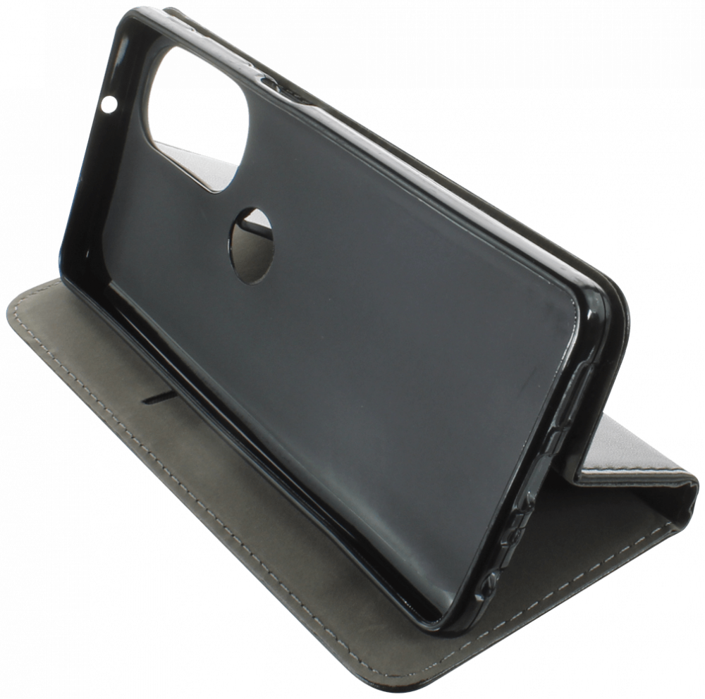 Motorola Moto G51 5G oldalra nyíló flipes bőrtok asztali tartó funkciós fekete