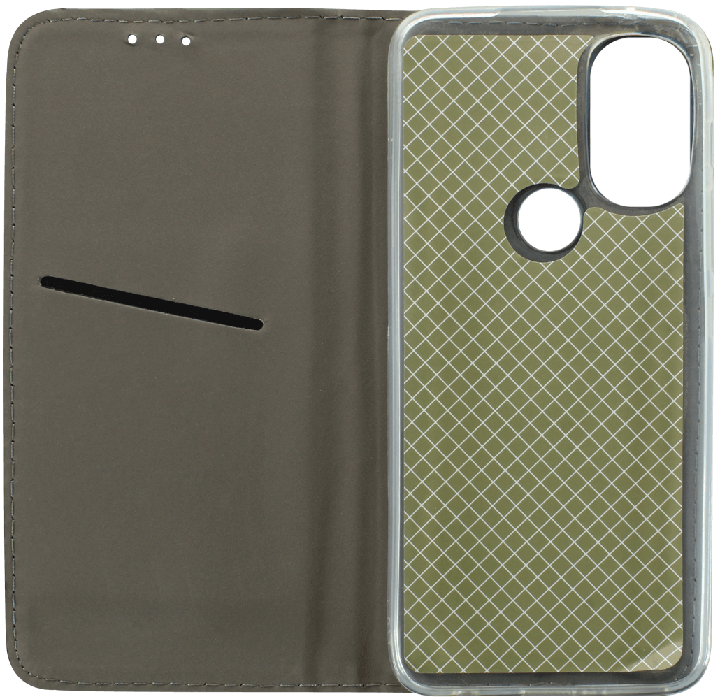 Motorola Moto G71 oldalra nyíló flipes bőrtok asztali tartó funkciós sötétzöld