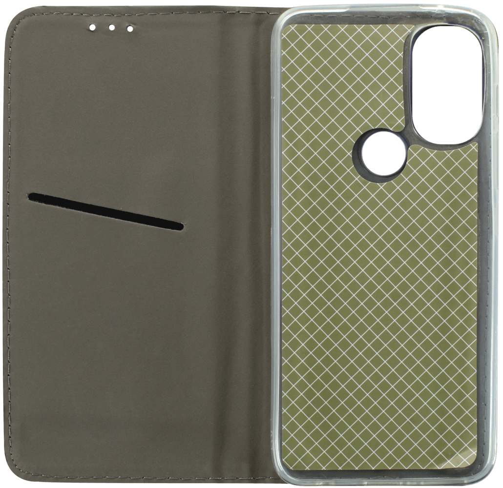 Motorola Moto G71 oldalra nyíló flipes bőrtok asztali tartó funkciós sötétkék