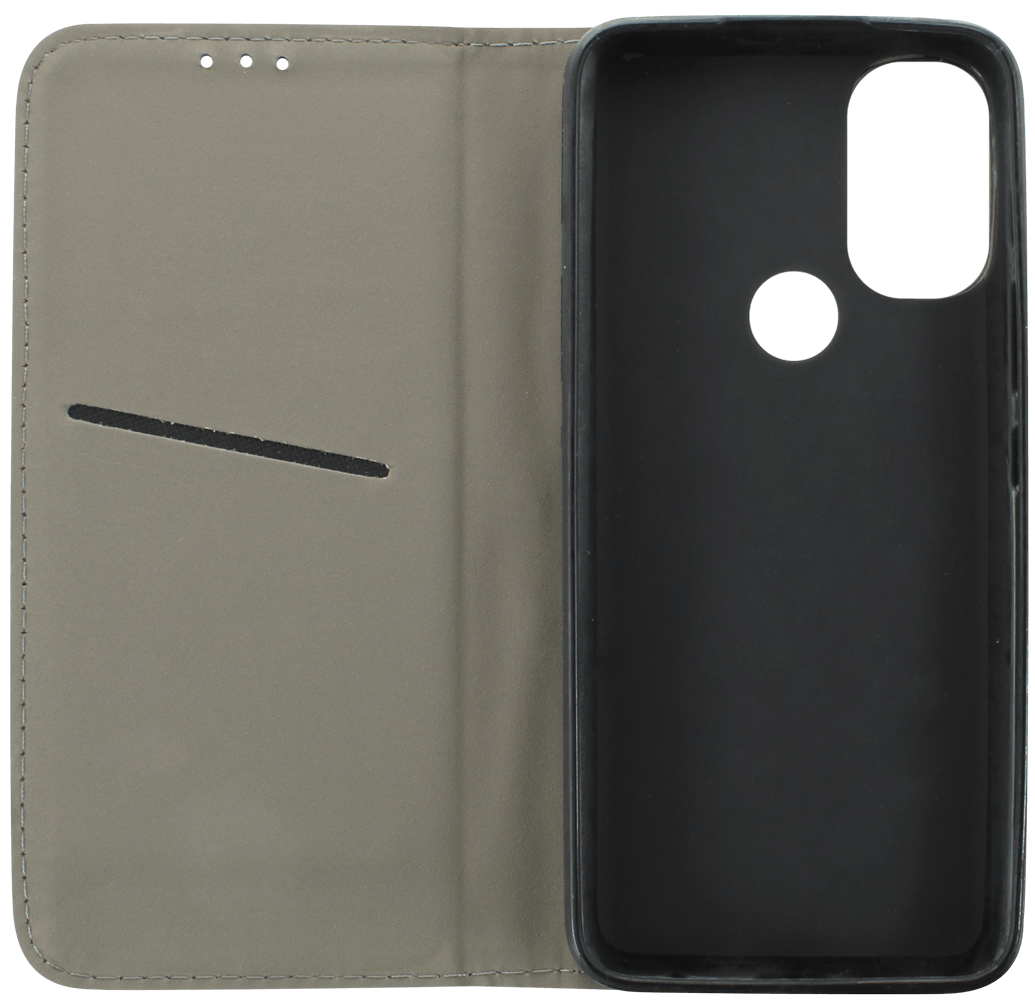 Motorola Moto G71 oldalra nyíló flipes bőrtok asztali tartó funkciós fekete