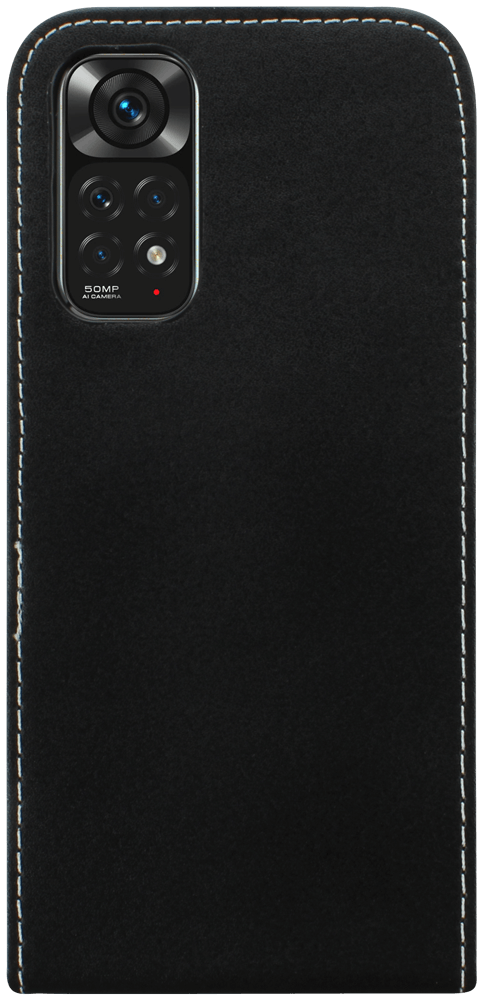 Xiaomi Redmi Note 11 lenyíló flipes bőrtok fekete