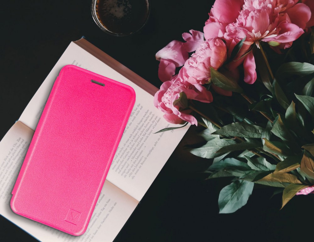 Apple iPhone 14 Pro oldalra nyíló mágneses flipes bőrtok prémium minőség rózsaszín