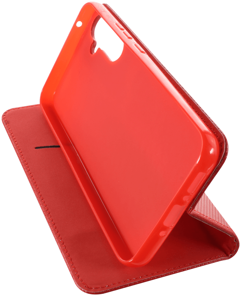 Samsung Galaxy A34 (SM-A346B) oldalra nyíló flipes bőrtok rombusz mintás piros