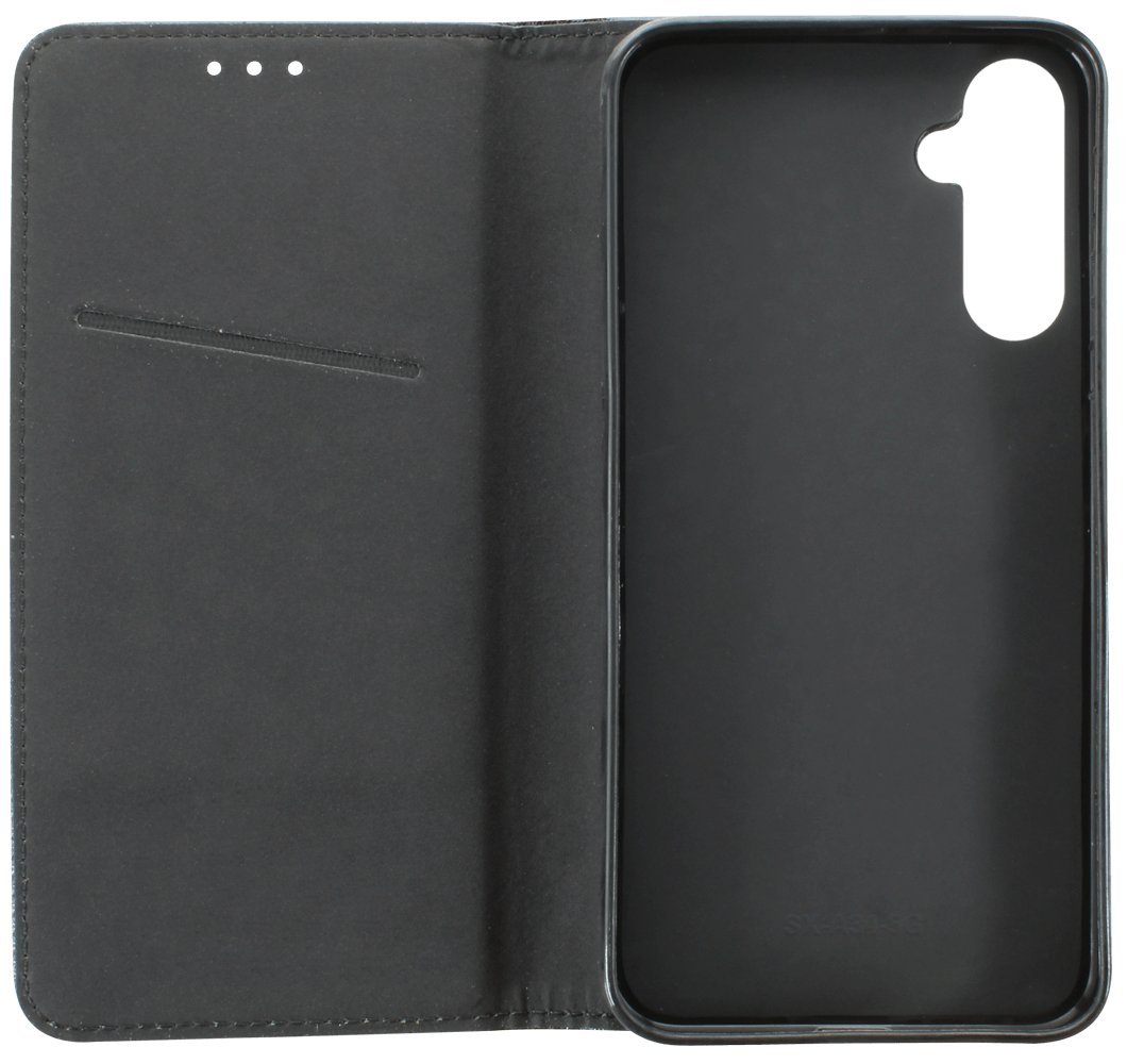 Samsung Galaxy A34 (SM-A346B) oldalra nyíló flipes bőrtok rombusz mintás fekete
