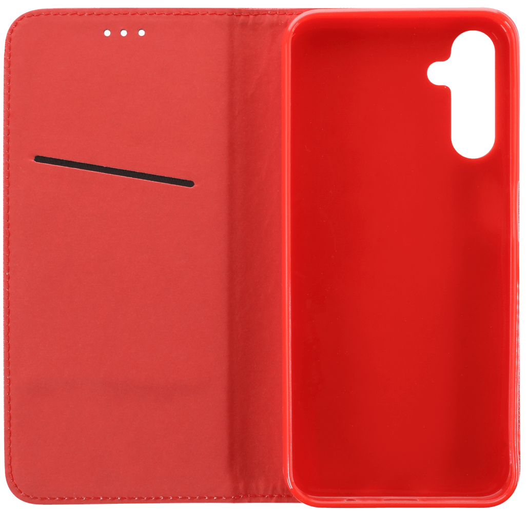 Samsung Galaxy A14 (SM-A145R) oldalra nyíló flipes bőrtok rombusz mintás piros