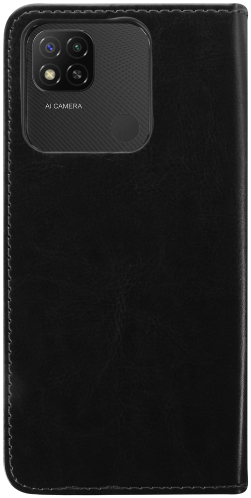 Xiaomi Redmi 10A oldalra nyíló flipes bőrtok valódi bőr fekete