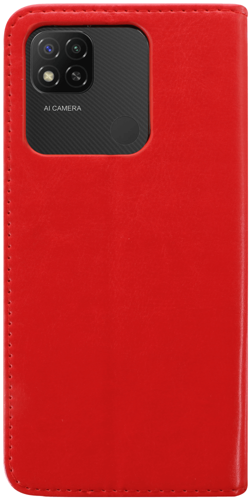 Xiaomi Redmi 10A oldalra nyíló flipes bőrtok valódi bőr piros