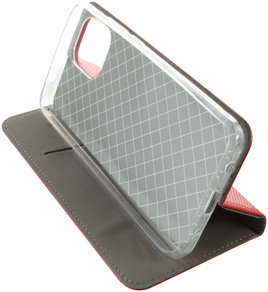 Xiaomi Redmi A1 oldalra nyíló flipes bőrtok rombusz mintás piros