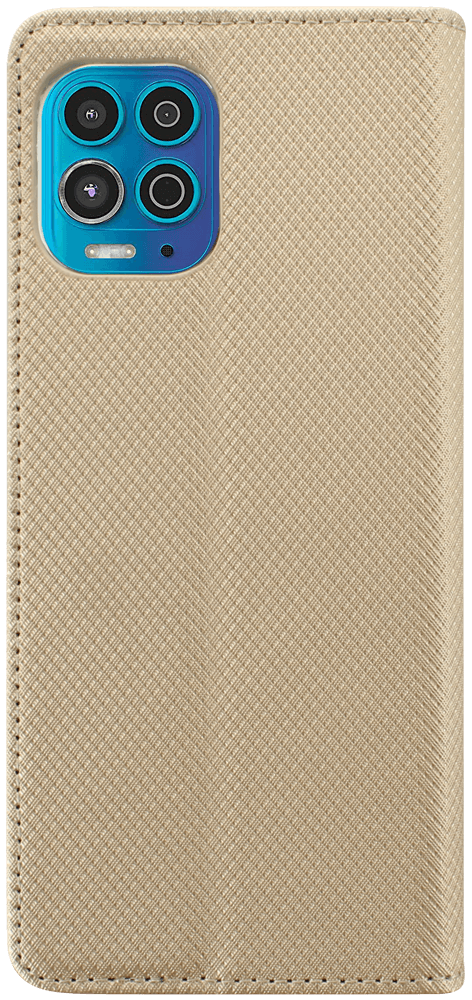 Motorola Moto G100 oldalra nyíló flipes bőrtok rombusz mintás arany