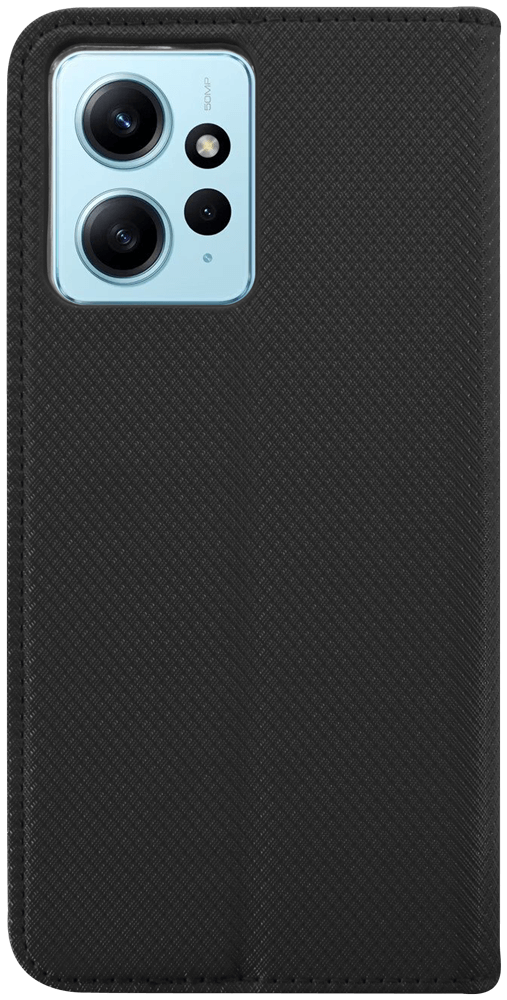 Xiaomi Redmi Note 12 4G oldalra nyíló flipes bőrtok rombusz mintás fekete