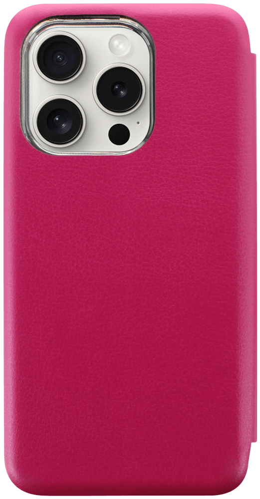 Apple iPhone 15 Pro oldalra nyíló mágneses flipes bőrtok prémium minőség rózsaszín