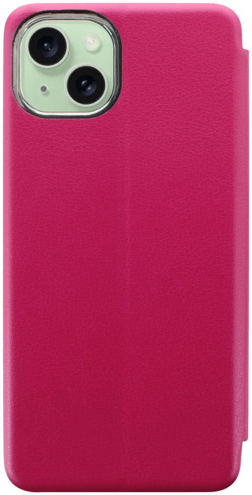 Apple iPhone 15 Plus oldalra nyíló mágneses flipes bőrtok prémium minőség rózsaszín