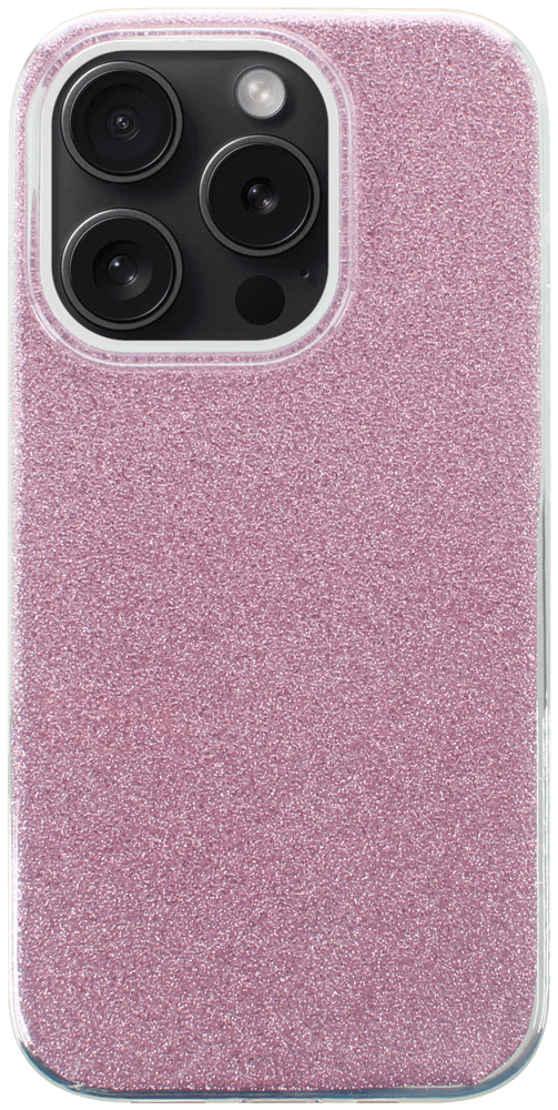 Apple iPhone 15 Pro szilikon tok csillogó hátlap rózsaszín
