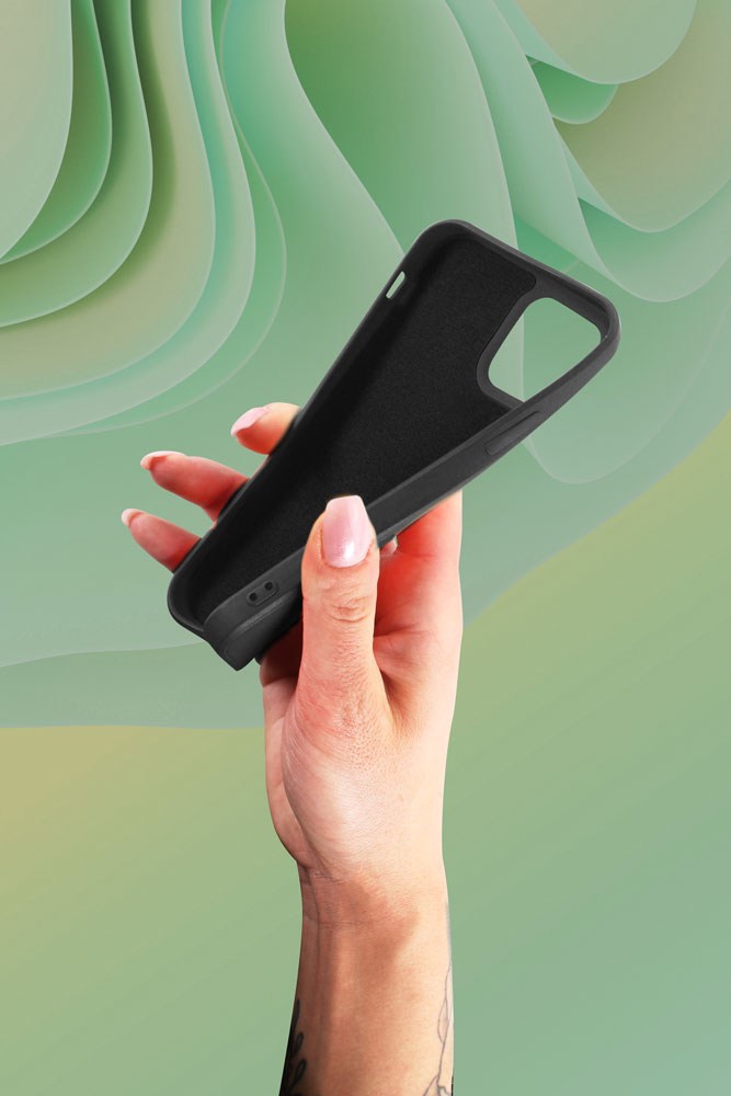 Apple iPhone 15 szilikon tok matt fekete