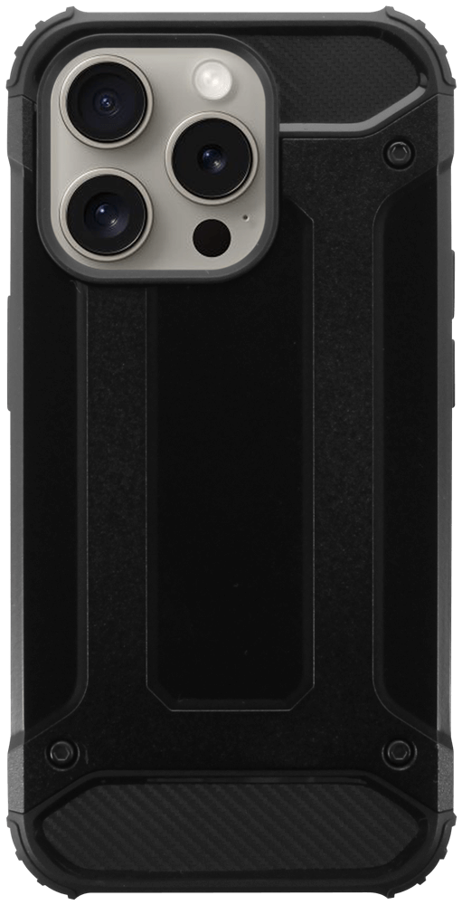 Apple iPhone 15 Pro ütésálló tok légpárnás sarkas, hibrid Forcell Armor fekete