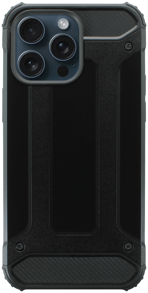 Apple iPhone 15 Pro Max ütésálló tok légpárnás sarkas, hibrid Forcell Armor fekete
