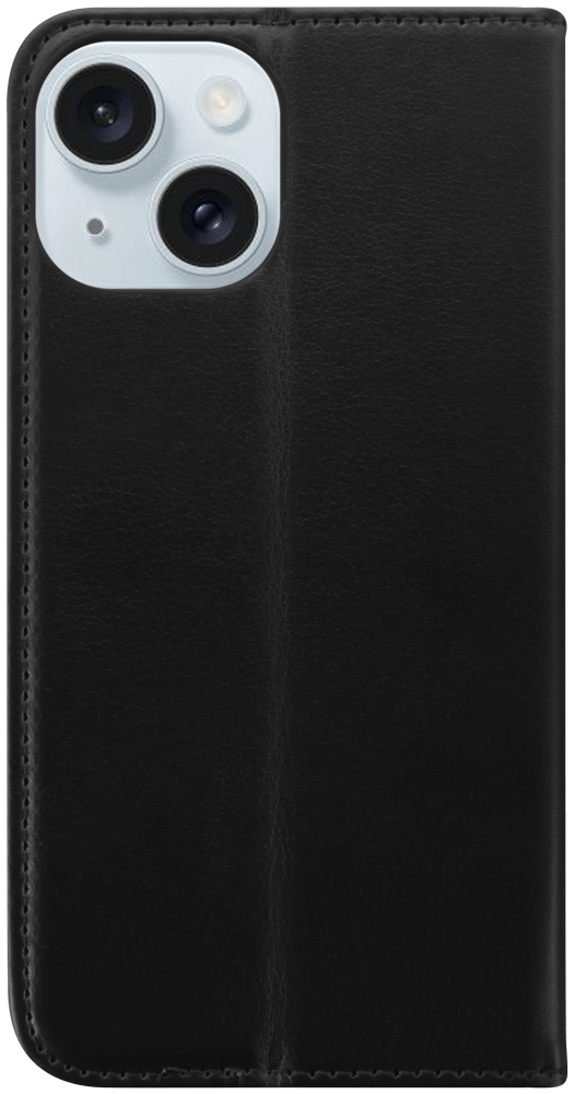 Apple iPhone 15 oldalra nyíló flipes bőrtok asztali tartó funkciós fekete