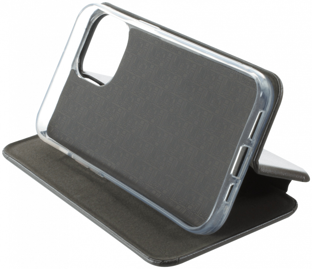 Apple iPhone 15 oldalra nyíló mágneses flipes bőrtok prémium minőség ezüst