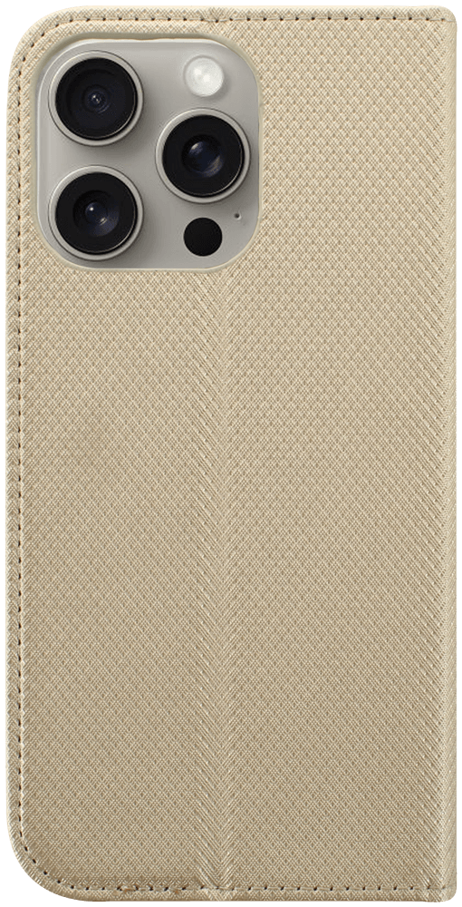 Apple iPhone 15 Pro Max oldalra nyíló flipes bőrtok rombusz mintás arany