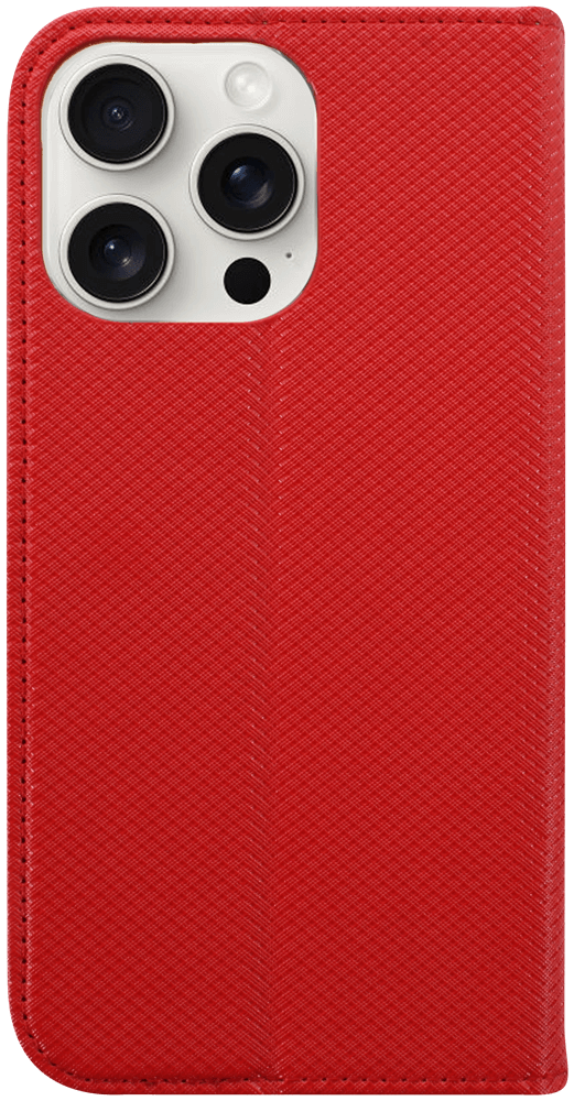 Apple iPhone 15 Pro Max oldalra nyíló flipes bőrtok rombusz mintás piros