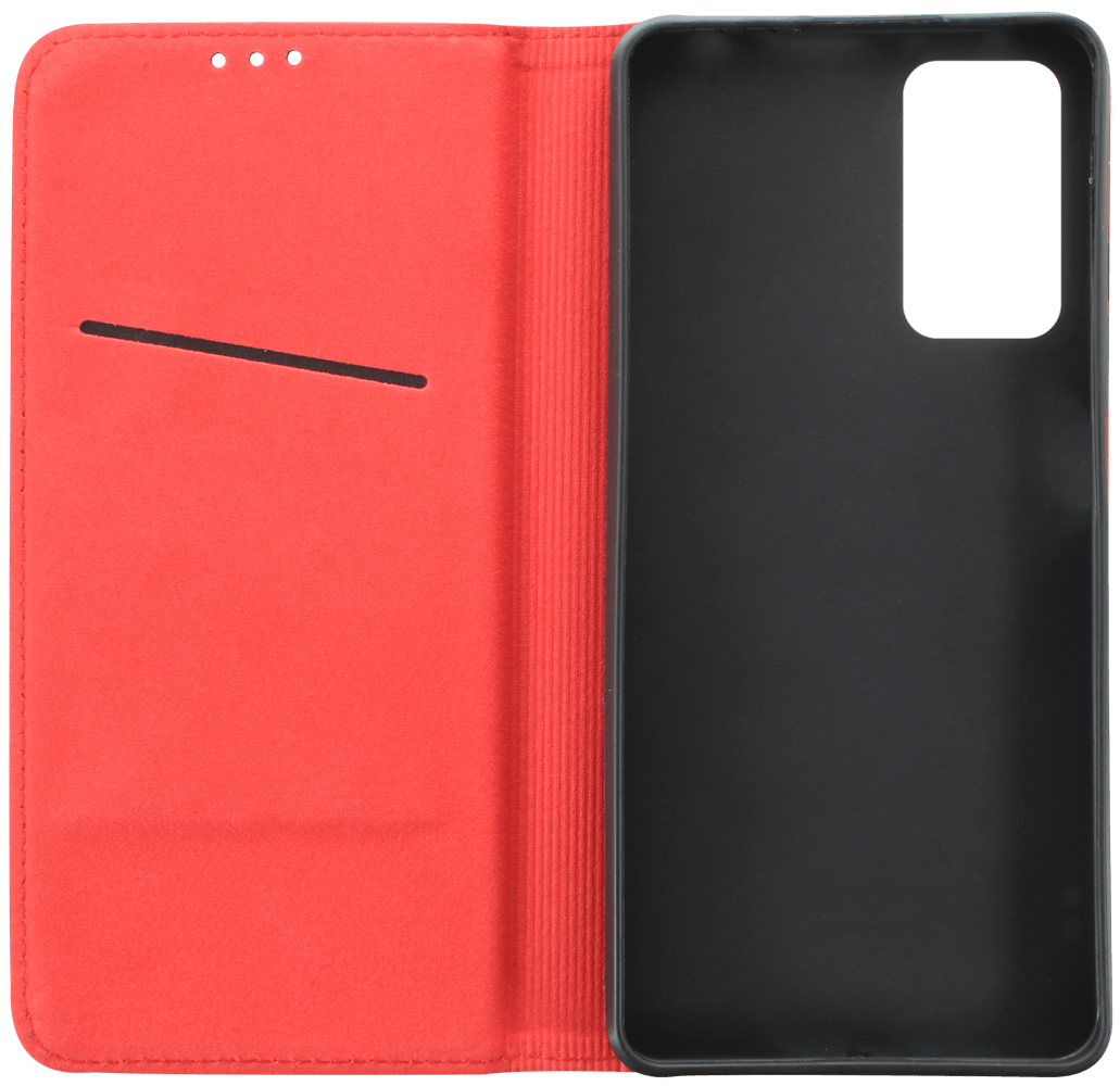 Xiaomi Redmi Note 11 Pro 5G oldalra nyíló flipes bőrtok valódi bőr piros