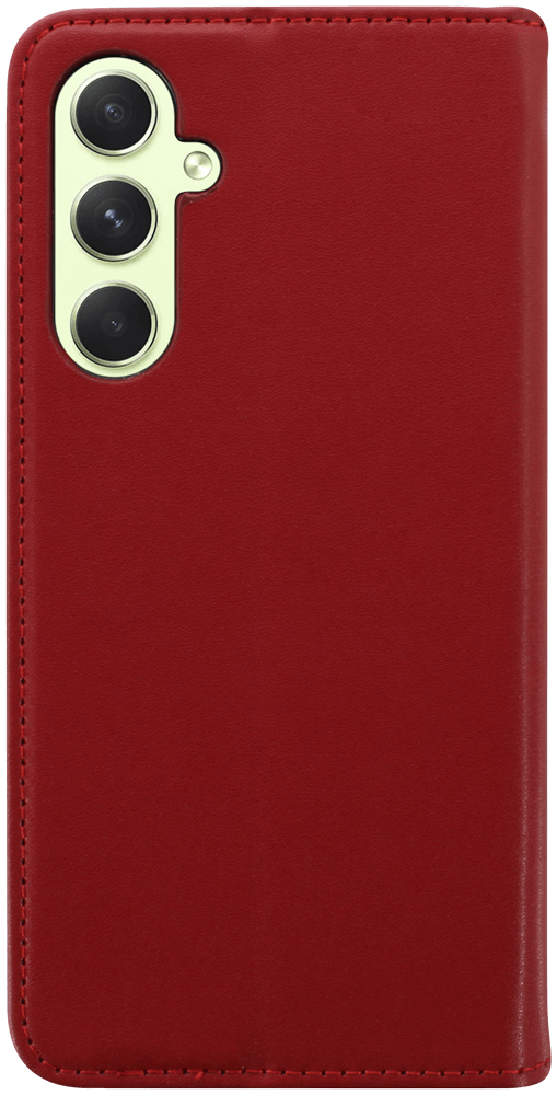 Samsung Galaxy A54 (SM-A546B) oldalra nyíló flipes bőrtok valódi bőr piros